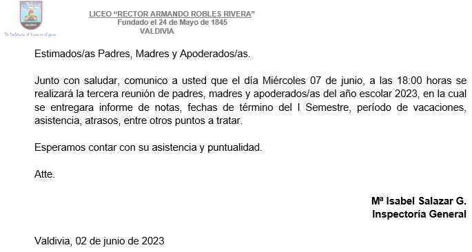 REUNIÓN DE APODERADOS/AS