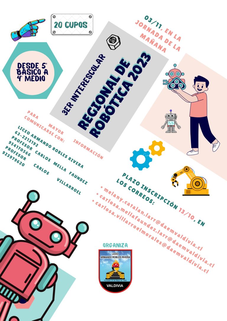 Invitación al Tercer Interescolar de Robótica Región de los Ríos